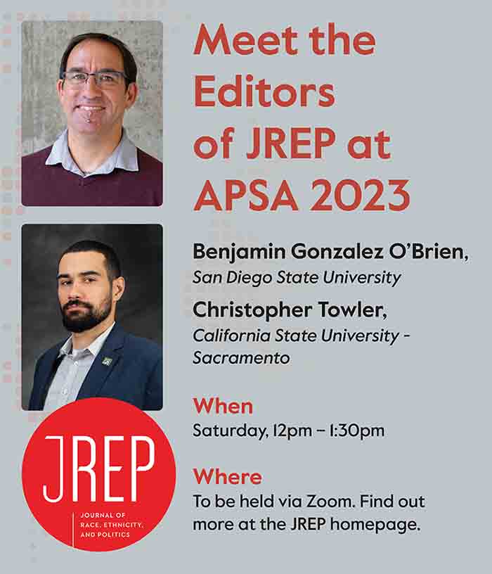 JREP graphic Meet the Editors at APSA 2023