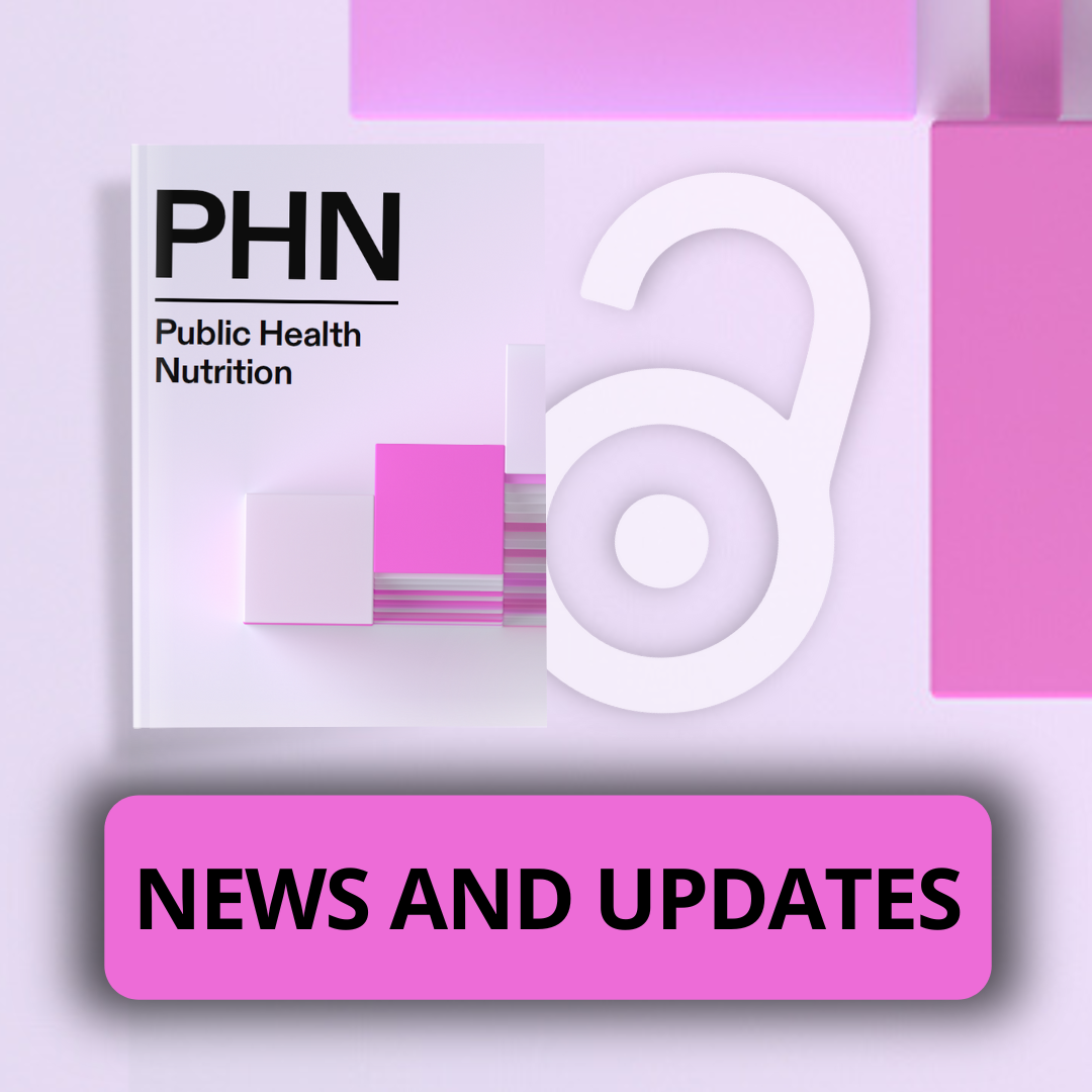 Register for news and updates about Public Health Nutrition here