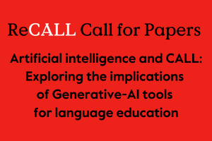 ReCALL call for papers on AI and CALL