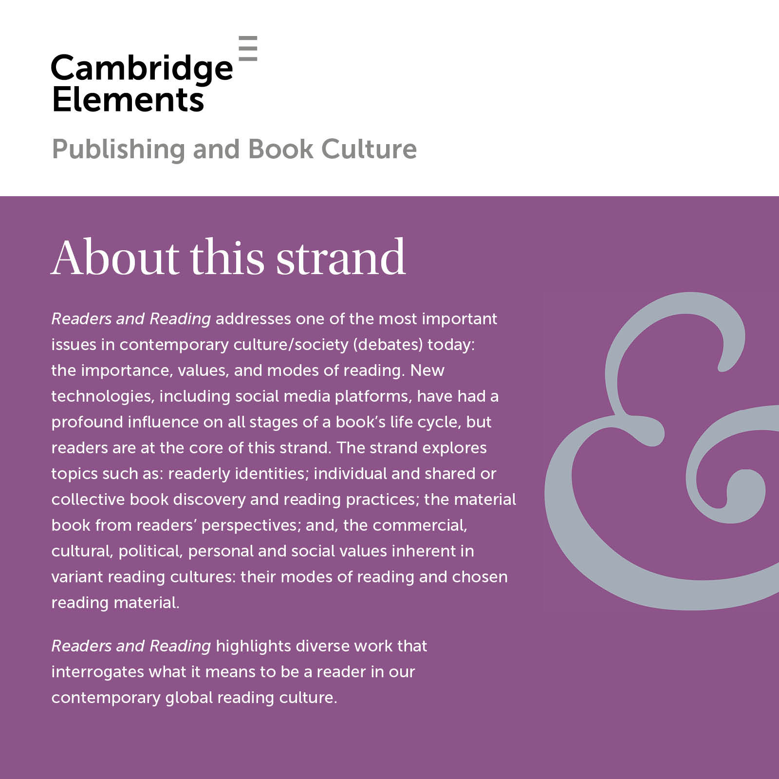 Readers and Reading Strand