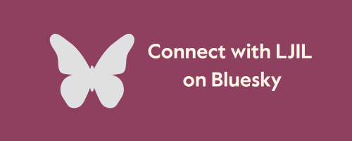 Text on purple background reading "Connect with LJIL on Bluesky" next to the bluesky icon.