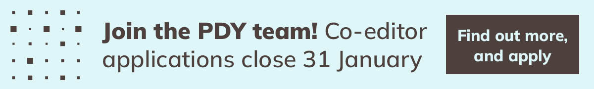 PDY Call for Co-Editor long banner